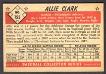 1953 Bowman Color #155 Allie Clark