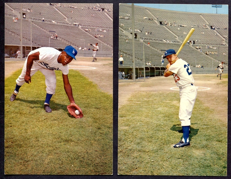 1959 Los Angeles Dodgers Gilliam & Zimmer Postcards