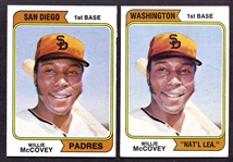 1974 Topps #250 Willie McCovey Padres & Nat'l Lea. Versions