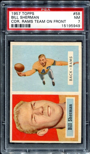 1957 Topps #58 Bill Sherman PSA 7