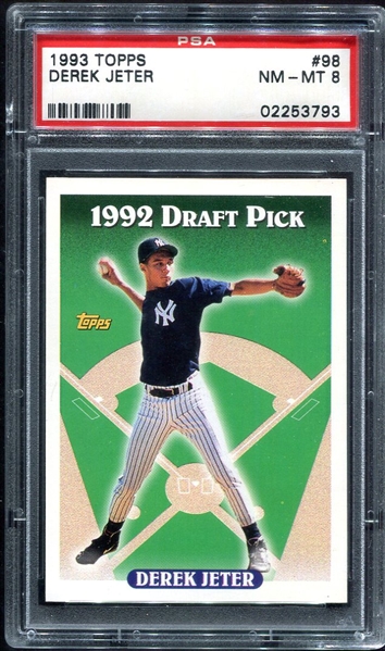 1993 Topps #98 Derek Jeter RC PSA 8