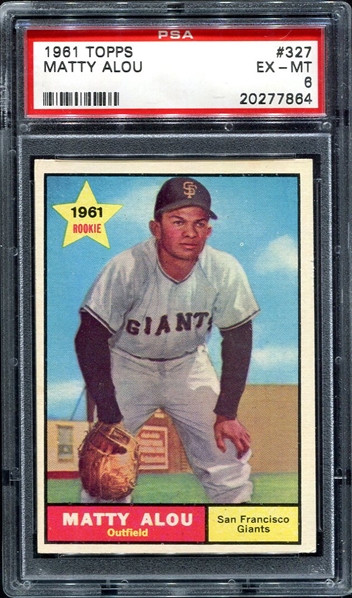 1961 Topps #327 Matty Alou RC PSA 6