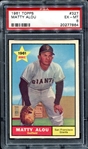 1961 Topps #327 Matty Alou RC PSA 6