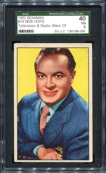 1952 Bowman TV & Radio Stars #14 Bob Hope SGC 40