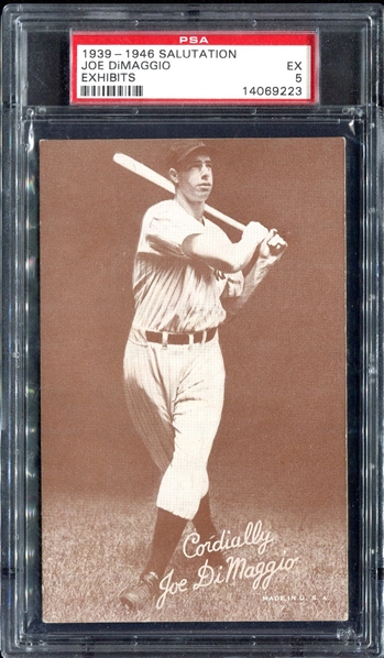 1939-46 Salutation Exhibits Joe DiMaggio PSA 5