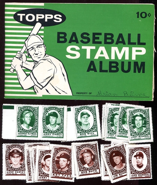 1961 Topps Stamp Album w/92 Stamps +Dupes