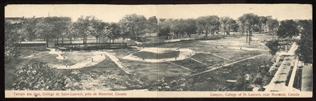 1900's College de Saint-Laurent Baseball Game Panoramic Postcard