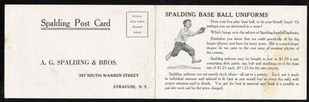 1917 Spalding Fold-Out Advertising Postcard