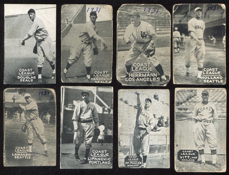 1931-36 Zeenut Lot of 8 Different w/Vitt Signed Card!