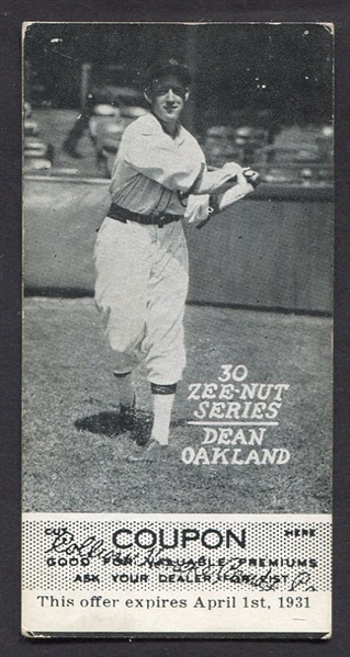 1930 Zeenut Dean Oakland With Coupon