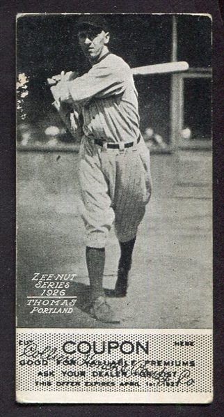 1926 Zeenut Thomas Portland With Coupon