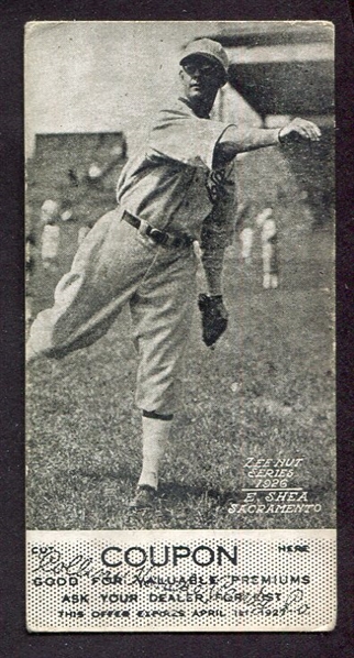 1926 Zeenut E. Shea Sacramento With Coupon