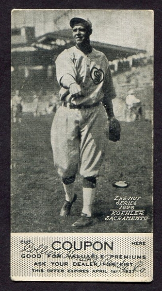 1926 Zeenut Koehler Sacramento With Coupon