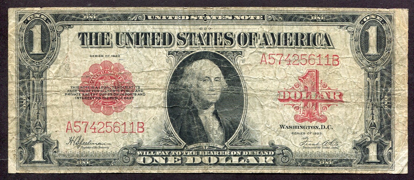 1923 $1 Dollar Red Seal Note