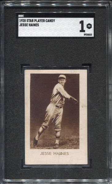 1928 Star Player Candy Jesse Haines SGC 1