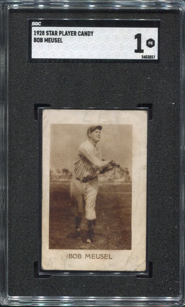 1928 Star Player Candy Bob Meusel SGC 1
