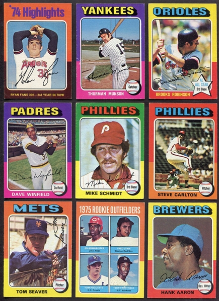 1975 Topps Lot of 12 Different HOFers