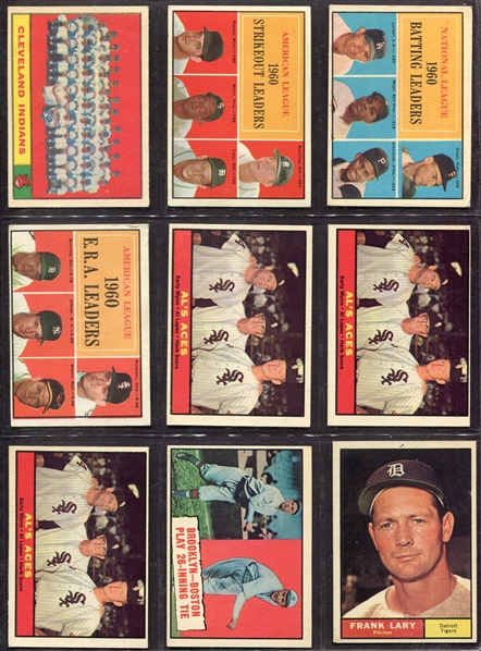 1961 Topps Baseball Lot of 351 