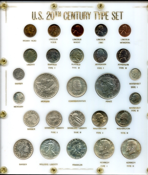 20th Century U.S. Coin Type Set in Capital Holder