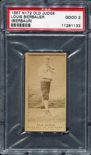 N172 Old Judge Louis Bierbauer Philadelphia As PSA 2