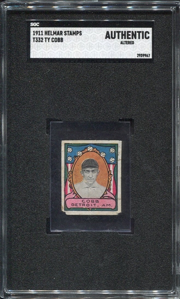 T332 Helmar Stamps Ty Cobb SGC A