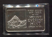 1973 First Year of Issue One Troy Ounce .999 Silver Bar