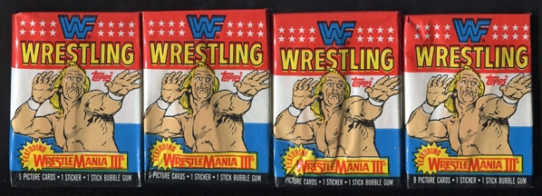 1987 Topps WWF Wrestling 4 Unopened Wax Packs