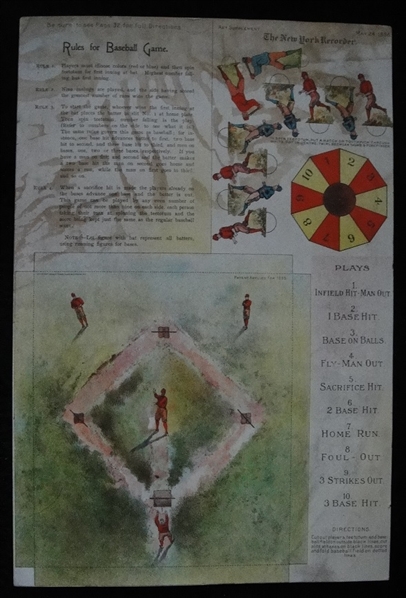 1896 New York Recorder Donaldson Brothers Baseball Game