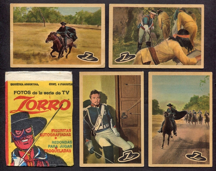 1958 Parkhurst Zorro Cards and Argentina Wrapper