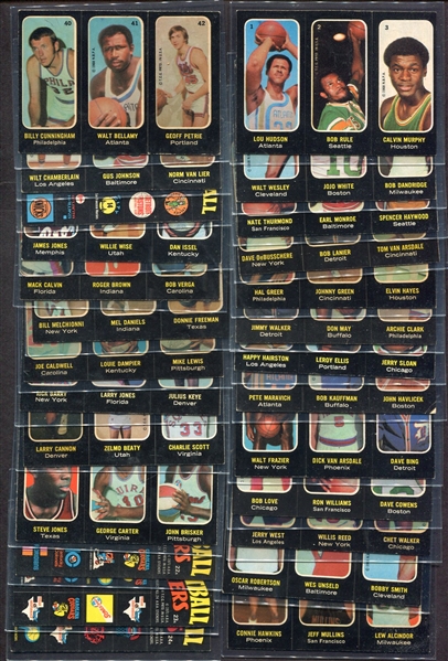 1971-72 Topps Basketball Trio Stickers Complete Set