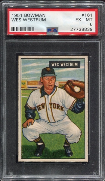 1951 Bowman #161 Wes Westrum RC PSA 6
