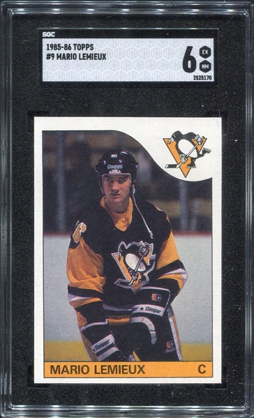 1985-86 Topps #9 Mario Lemieux RC SGC 6