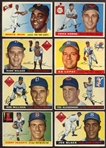 1955 Topps Partial Set of 162 Different w/HOFers & Stars