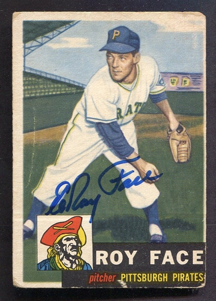 1953 Topps #246 Roy Face Autographed