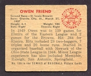 1950 Bowman #189 Owen Friend Autographed
