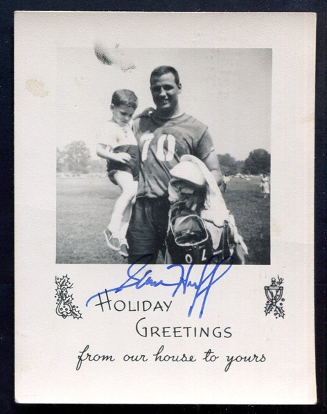 Sam Huff Signed Christmas Card