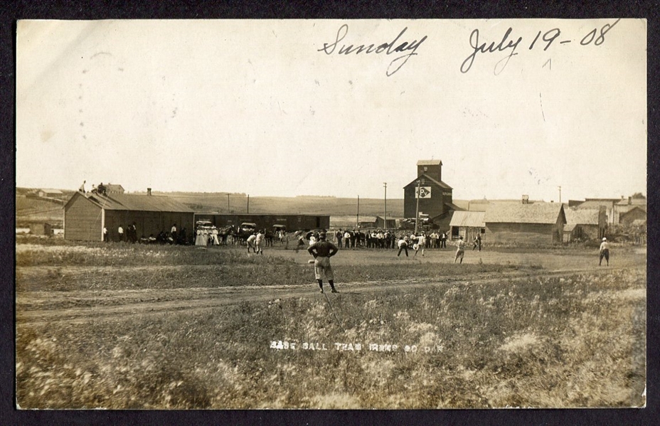 1908 RPPC Irene South Dakota Baseball Game
